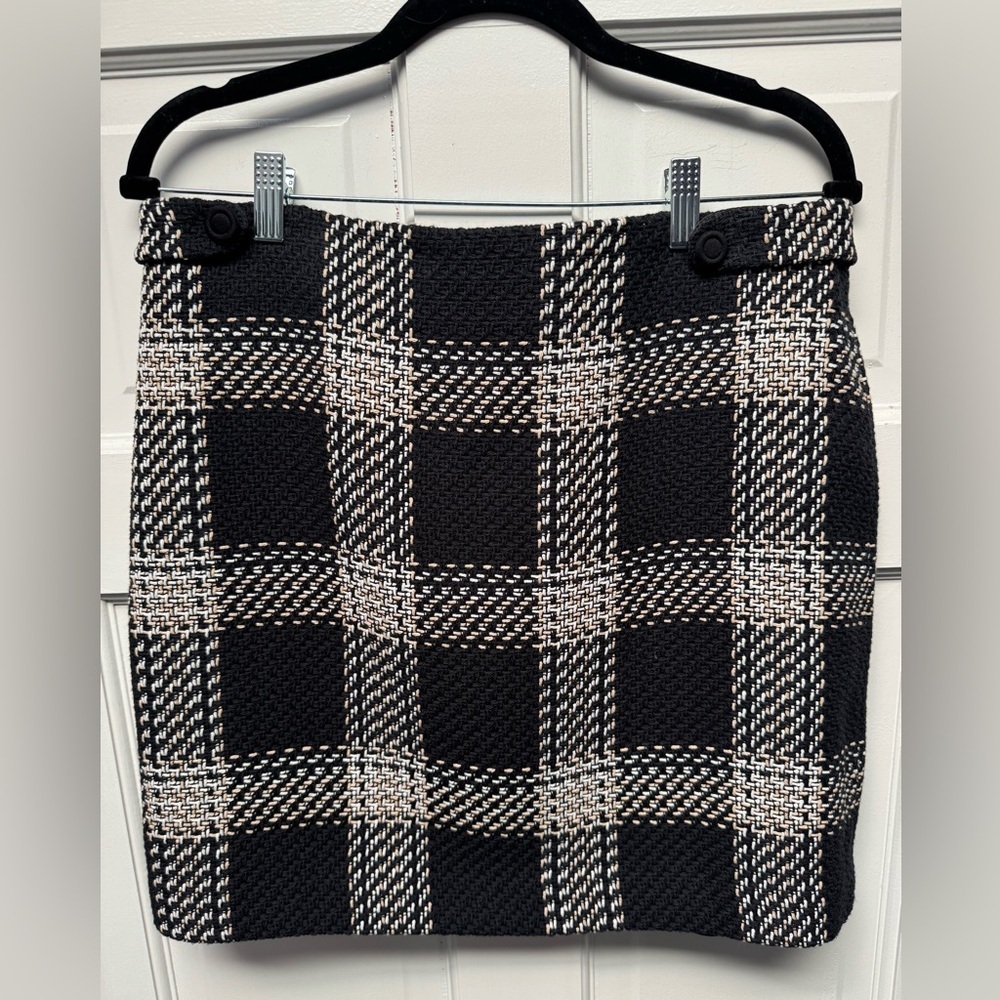 Plaid skirt White House Black Market Black Cream Plaid Pencil Skirt fall winter